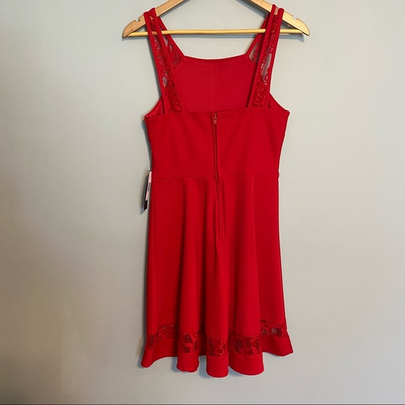 JODI KRISTOPHER red sundress with lace accents - Picture 3 of 5